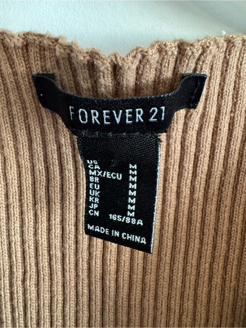 Forever 21 Ribbed Knit Sleeveless Top - Camel Brown - Picture 3 of 3